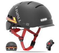 LIVALL BH51M NSO - Casco de bicicleta inteligente Bluetooth con altavoces y micrófono integrado, con intermitentes inteligentes, detección de caídas, casco de bicicleta con visera para adultos y