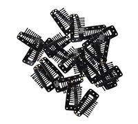 LIVASH 20pzs negro 10 dientes broche espalda de goma y clip de peluca de leva