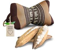 livasia cojín Cervical de Hueso - Ø 15x32cm - Cojín Cervical con Forma de Hueso, Cojín Bordado de sofá, Cojín de Lectura con kapok, para jardín/balcón, Cojín de Viaje Artesano (Marrón/Elefantes)