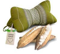 livasia cojín Cervical de Hueso - Ø 15x32cm - Cojín Cervical con Forma de Hueso, Cojín Bordado de sofá, Cojín de Lectura con kapok, para jardín/balcón, Cojín de Viaje Artesano (Verde)