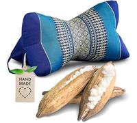livasia cojín Cervical de Hueso - Ø 15x32cm - Cojín Cervical con Forma de Hueso, Cojín Bordado de sofá, Cojín de Lectura con kapok, para jardín/balcón, Cojín de Viaje Artesano (Azul)