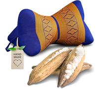 livasia cojín Cervical de Hueso - Ø 15x32cm - Cojín Cervical con Forma de Hueso, Cojín Bordado de sofá, Cojín de Lectura con kapok, para jardín/balcón, Cojín de Viaje Artesano (Azul/Amarillo)