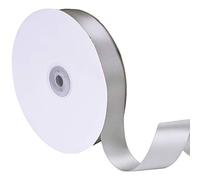 Livder Rollo de cinta de satén de doble cara, 1 pulgada de ancho y 50 yardas de largo para decoración de bodas, fiestas, accesorios para el cabello, costura, envoltura de regalos (gris)