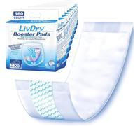 LivDry Almohadillas de refuerzo de incontinencia, uso con pañales para adultos para mujeres y hombres, suavidad extra cómoda, almohadilla desechable (160 unidades, longitud regular)