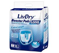 LivDry Almohadillas de refuerzo de incontinencia, uso con pañales para adultos para mujeres y hombres, suavidad extra cómoda, almohadilla desechable (16 unidades, longitud larga)