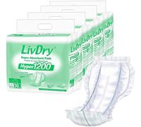 LivDry Inserto de almohadilla de incontinencia para hombres y mujeres | Hyper 1200 para un uso menos activo y más protección (120 unidades)