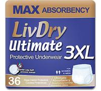 LivDry ropa interior para adultos para incontinencia, máxima absorción de comodidad, protección contra fugas, XXX-Large (36 Count)