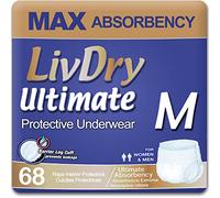 LivDry ropa interior para adultos para incontinencia, máxima absorción de comodidad, protección contra fugas, Medium, 68 Count, 1