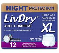 LivDry - Ropa interior para incontinencia para adultos, absorción con comodidad durante la noche, protección contra fugas
