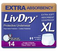 LivDry Ropa interior para incontinencia para adultos, talla XL, pañales de absorción extra, protección contra fugas, talla XL, paquete de 14