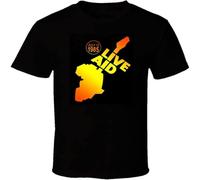 Live Aid Band Aid Month 1985 Band Logo T-Shirt Men Black L