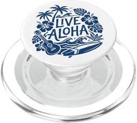 Live Aloha Hawaiian Surf Ukelele Hibiscus Tropical Vibes PopSockets PopGrip para MagSafe