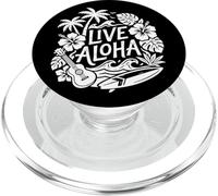 Live Aloha Hawaiian Surf Ukelele Hibiscus Tropical Vibes PopSockets PopGrip para MagSafe