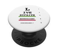 Live by Faith Not by Sight Verso de la Biblia Optométrica Cristiana PopSockets PopGrip Adhesivo