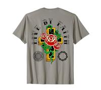 Live by Faith - Verso de la Biblia de Corintios - Espalda Cruzada Retro Camiseta
