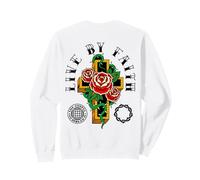 Live by Faith - Verso de la Biblia de Corintios - Espalda Cruzada Retro Sudadera