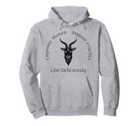 Live Deliciously Pagan - Diseño de Bruja Oculta - Texto Oscuro Sudadera con Capucha