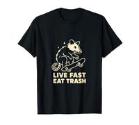 Live Eat Trash - Patinador de zarigüeya para monopatín y Animales Camiseta
