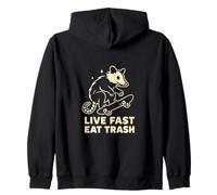 Live Eat Trash - Patinador de zarigüeya para monopatín y Animales Sudadera con Capucha