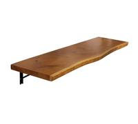 Live Edge Estante flotante de madera con soportes, mesa plegable montada en la pared, mesa de comedor industrial para cocina y lavandería (200 cm)