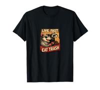 Live Fast Eat Trash - Meme Divertido de zarigüeya de Mapache Camiseta