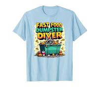 Live Fast Eat Trash Raccoon Dumpster Buceo Divertido Camiseta, Hombre, Azul Bebé, XL