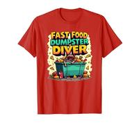 Live Fast Eat Trash Raccoon Dumpster Buceo Divertido Camiseta, Hombre, Rojo, L
