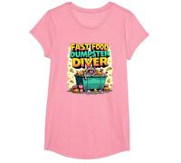Live Fast Eat Trash Raccoon Dumpster Buceo Divertido Camiseta, Niñas, Rosado, Mediano