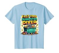 Live Fast Eat Trash Raccoon Dumpster Buceo Divertido Camiseta, Niños, Azul Bebé, 2 años
