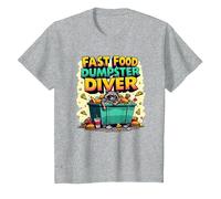 Live Fast Eat Trash Raccoon Dumpster Buceo Divertido Camiseta, Niños, Gris Jaspeado, 2 años