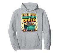 Live Fast Eat Trash Raccoon Dumpster Buceo Divertido Sudadera con Capucha, Unisex para Adultos, Gris Jaspeado, XXL