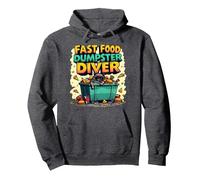 Live Fast Eat Trash Raccoon Dumpster Buceo Divertido Sudadera con Capucha, Unisex para Adultos, Jaspeado Oscuro, M