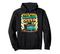 Live Fast Eat Trash Raccoon Dumpster Buceo Divertido Sudadera con Capucha, Unisex para Adultos, Negro, S