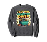 Live Fast Eat Trash Raccoon Dumpster Buceo Divertido Sudadera, Unisex para Adultos, Jaspeado Oscuro, M
