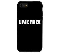 Live Free Faith Christian Conservador Cita Blanco y Negro Carcasa para iPhone SE (2020) / 7/8