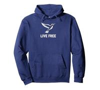 Live Free Hummingbird Inspirational Freedom Sudadera con Capucha, Unisex para Adultos, Azul Marino, XXL