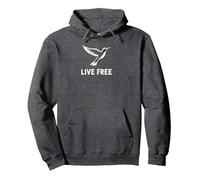 Live Free Hummingbird Inspirational Freedom Sudadera con Capucha, Unisex para Adultos, Jaspeado Oscuro, L