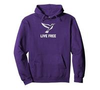 Live Free Hummingbird Inspirational Freedom Sudadera con Capucha, Unisex para Adultos, Morado, M