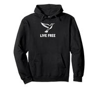 Live Free Hummingbird Inspirational Freedom Sudadera con Capucha, Unisex para Adultos, Negro, S