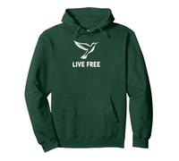 Live Free Hummingbird Inspirational Freedom Sudadera con Capucha, Unisex para Adultos, Verde Bosque, XL
