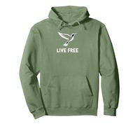 Live Free Hummingbird Inspirational Freedom Sudadera con Capucha, Unisex para Adultos, Verde Salvia, XL