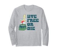 Live Free or Die New Hampshire Outdoor Hiking State Pride Manga Larga