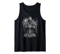 Live Hard Die Worthy Viking Sword Diseño nórdico Camiseta sin Mangas