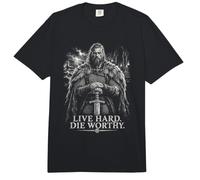 Live Hard Die Worthy Viking Sword Diseño nórdico Comfort Colors Adult Heavyweight T-Shirt