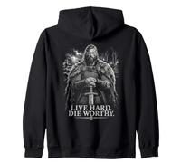 Live Hard Die Worthy Viking Sword Diseño nórdico Sudadera con Capucha