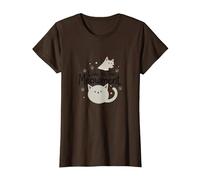 Live In The Meowment: Dulce Cat Lovers Juego de Palabras Camiseta, Mujer, Marrón, XL
