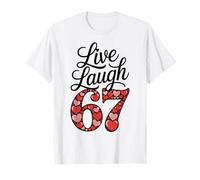 Live Laugh 67 Corazones De San Valentín Clásico Estética Meme Camiseta