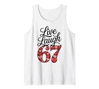 Live Laugh 67 Corazones De San Valentín Clásico Estética Meme Camiseta sin Mangas