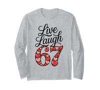 Live Laugh 67 Corazones De San Valentín Clásico Estética Meme Manga Larga