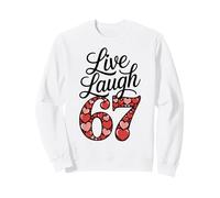Live Laugh 67 Corazones De San Valentín Clásico Estética Meme Sudadera